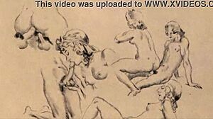 Vintage erotic drawings from retro anime cartoons 📜🎨