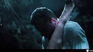 Busty Chick Frozen and Fucked by Three in Forest