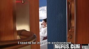 Gorgeous Brunette Arian Joy Rides Her Sneaky Voyeur