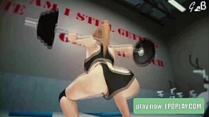 Blonde Works Out Clothed In Hentai Gym