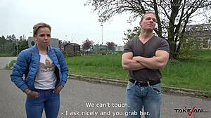 petite czech blonde enjoys wild outdoor ride