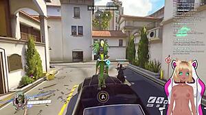 vtuber lewdneko plays overwatch and gets spanked part 2 game spanking hentai anime