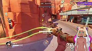 vtuber lewdneko plays overwatch and gets spanked part 2 game spanking hentai anime