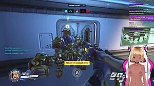 vtuber lewdneko plays overwatch and gets spanked part 2 game spanking hentai anime