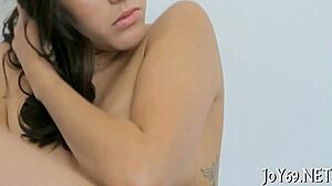 Barely legal coed teen fingers her tight wet pussy in solo softcore riding action