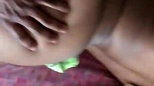 The big booty black slut takes a monster cock in her ass