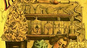 Vintage erotic drawings tell steamy retro tales.