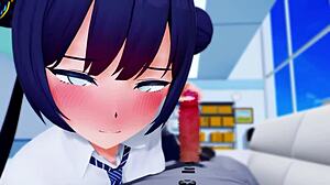 Kisaki Handjob in 3D Cartoon Hentai Anime