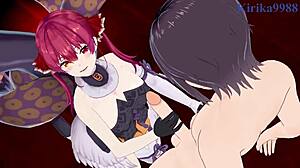 Pekora mommy and houshou marine have intense creampie sex in hentai