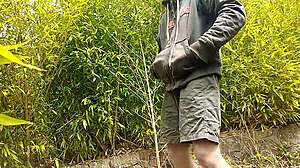 Out in the open, this big cock from the anime starts cumming wildly