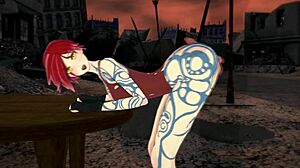 Detailed Sex with Tattooed Lilith in 3D Hentai Featuring Bent Over Fucking and Boobs