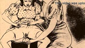 Vintage illustration showcases classic erotic anime scenes