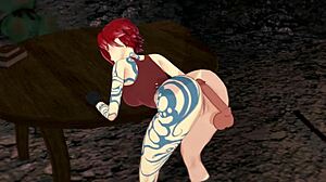 Detailed Sex with Tattooed Lilith in 3D Hentai Featuring Bent Over Fucking and Boobs