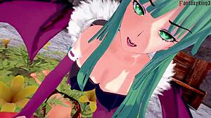 morrigan's hard sex in halloween special with see-through outfit on fantasyking3