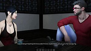 Hey, Ling and Leyala massage Atlas into threesome