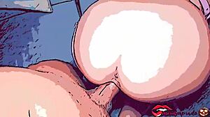 Miriam Prado's intense halloween clown fuck in hentai