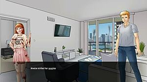 Intriguing hentai game with red haired lady