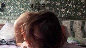 the teen 18+ uses dildo for solo masturbation, fucking herself with toys.