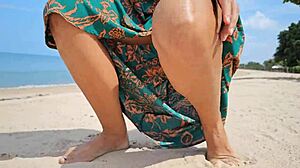 uh, flashing no panties under long dress, oops