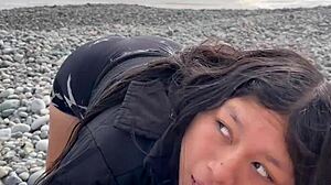 Peruvian Prostitute Drinks My Cum After Beach Sex