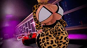 Kiki struts in full sexy cartoon glory!