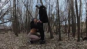 wife sucks dick nude in outdoor park