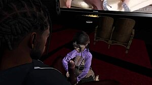 Black man screws Asian woman in Second Life movie theater scene