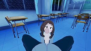 Ochako and Izuku intense creampie sex.