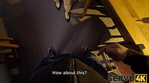 delivering european brunette pussy in pov style