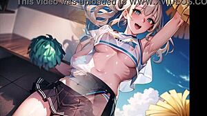 Hot Anime Cheerleader Masturbates in Transparent Cloth ASMR