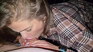 A Married Slut Riskily SUCKED a Taxi Driver's DICK in Secret