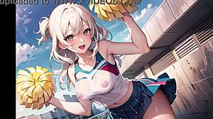 Hot Anime Cheerleader Masturbates in Transparent Cloth ASMR