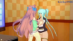 Kanade Am and Maria Cadenzavna in Intense Lesbian Play from Symphogear Hentai