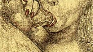 Vintage Erotic Illustration with Retro Charm