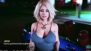 Blonde teen babe dates in roleplay game.
