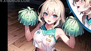 Hot Anime Cheerleader Masturbates in Transparent Cloth ASMR