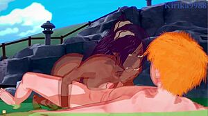 rukia kuchiki orihime inoue yoruichi shih in and ichigo kurosaki in intense 3p sex