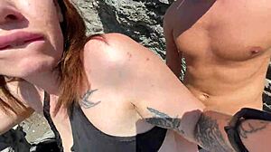 Does this hot brunette dare to fuck a stranger on the public beach?