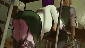 Raven stays after class for some naughty hentai fun