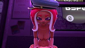 Oh man, this curvy big tits agent from splatoon gets wild in 3d hentai animation...
