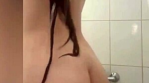 Horny Mexican Teen Bathes Solo in Homemade Clip