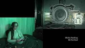 Naked Brunette Plays Deadspace Part 9