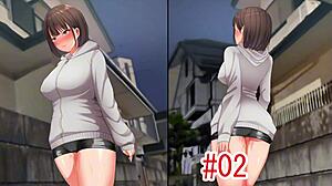 Shy girl strips skirt in dark alley