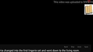 blonde wife and stepmother in lingerie getting fucked with big tits and ass