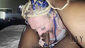 Livieblainn wakes up Jay Playhard for shaved interracial deepthroat and ball licking action!