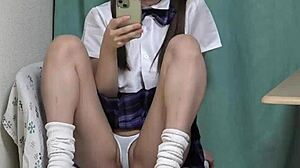 peek under japanese kokoro ayase's miniskirt for thong camel toe