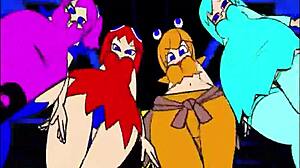 Oh gosh, those Pacman ghost girls are dancing in three phases, so fun and horny in this cartoon anime!