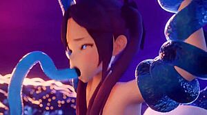 Mona ne slime ke saath wild animated clash kiya, sexy battle!