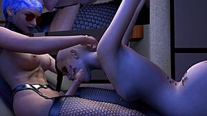 bdsm slut gulps hot cum from hard futa cock