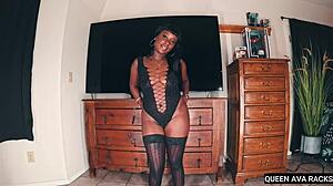 why tease with thick ebony big butt lingerie like model queen ava does in homemade softcore?